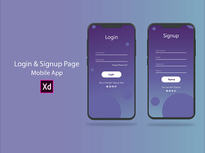 Login/Signup page Mobile App adobe xd template front page of ui graphic design login page loginsignup page loginsignup ui mobile app loginsignup signup page ui vector design xd design