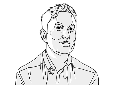Elon Musk black and white businessman bw design drawing elon musk illustration investor sketch tesla