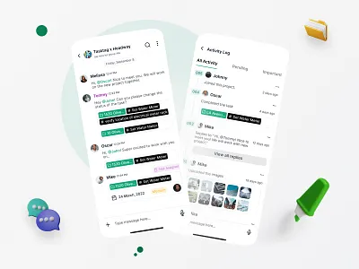 Tasktag - It's how to project app ui application design chat interface chat ui mobile application mobile interface product design project management project ui task management task ui tasktag ui user experience user interface ux