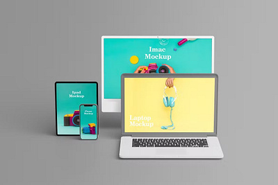 Free Multi Device Mockup abstract clean design device display laptop mac macbook mockup multi device phone phone mockup presentation realistic simple smartphone theme web webpage website