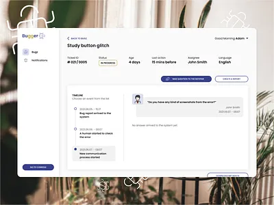 Bugger - issue tracking app admin app bug design graphic design tracker ui webapp