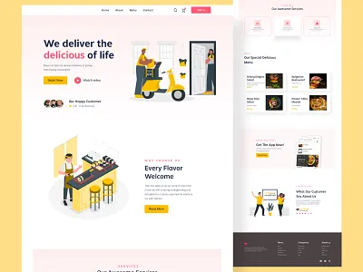 Food Delivery Landing Page Design branding food delivery food delivery landing page food delivery web food delivery website design food order restaurant ui ui design uiux ux design web design website design