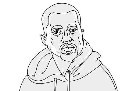 Kanye West artist black and white bw design drawing illustration kanye west sketch