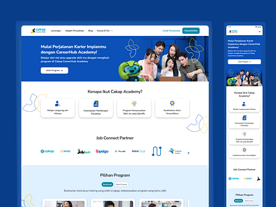 CareerHub Academy Landing Page academy blue education landing page school students ui ux web design website website design