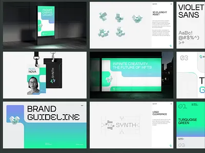 SYNTH : AI Driven NFT Minting - Brand Guidelines ai ai bot ai logo animation brand brand book brand guidelines brand implementation branding corporate identity graphic design logo logo branding logo design logo identity motion graphics pattern saas branding slabpixel typography