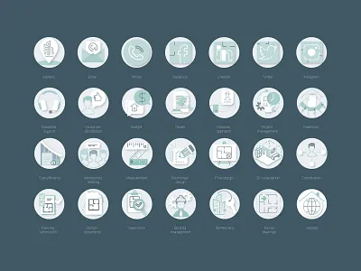 Icon set for interior design company adobe illustrator graphic design