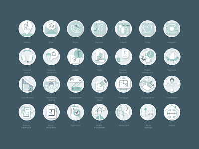Icon set for interior design company adobe illustrator graphic design