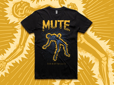 MUTE - Thunderblast merch artwork canada celebration illustration lightning merch merchandising merchdesign mute print quebec screenprinted skeleton teeshirt teeshirtdesign thunderblast touring truegrit