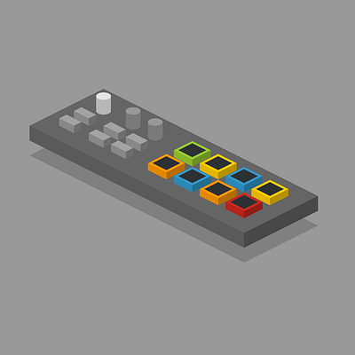 MIDI Nano Pad Controller design illustration isometric midi vector