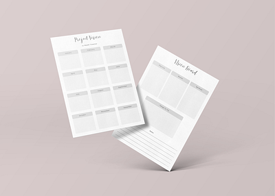 Project Vision and Vision Board Planner Template Sheet vision