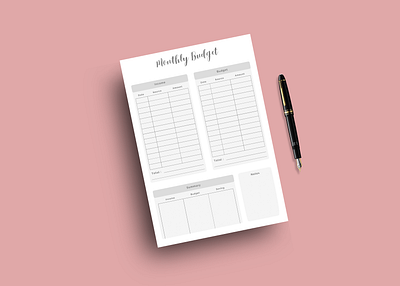 Minimal Monthly Budget Planner Template minimal