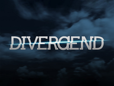 DIVERGENT | Text Effect - Photoshop Template 3d 3d text cinematic design divergent download file film logo mockup movie photoshop psd sci fi template