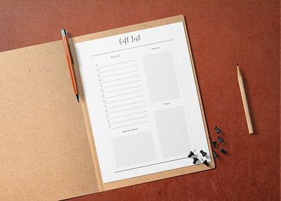 Gift List Planner Sheet digital planner