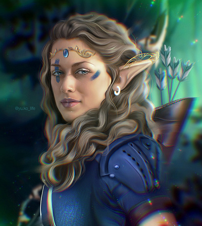 Elf archer archer archergirl elf elffantasy elffemale elfgirl fantasyart fantasyartwork fantasycharacter fantasygirl fantasyillustration forestfantasy girlart girlportrait portraitbeauty portraitdrawing procreateart procreateartist