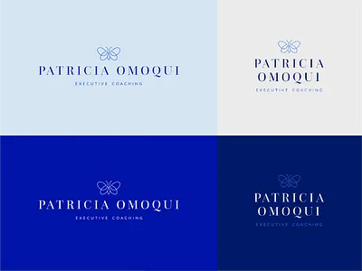 Horizontal and Vertical Logo Options for Patricia Omoqui branding butterfly butterfly logo color color options colorful design graphic design horizontal icon logo minimal stacked vertical
