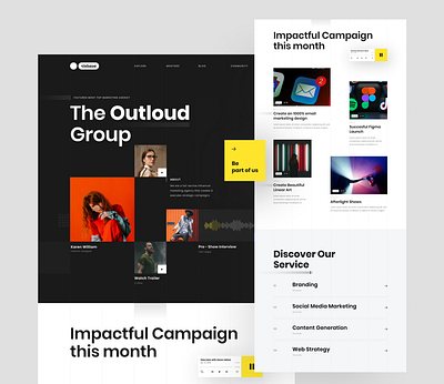 Marketing Agency - The Outloud Landing Page branding design graphic design landing page marketing lanfing page marketing page ui user experience user interface ux web ux website design website ux