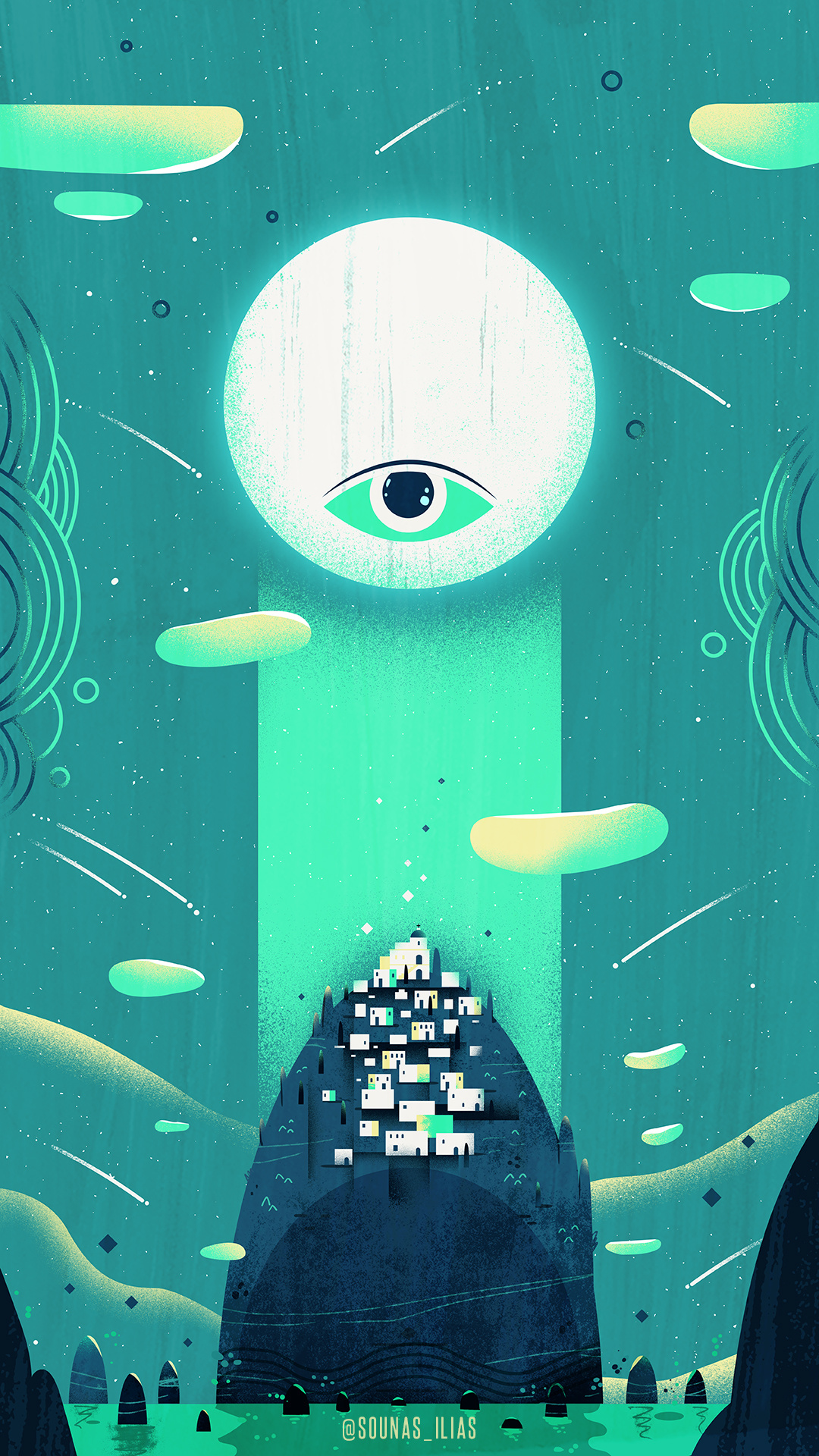 :::Summer Night Moon::: adobe illustrator children book art design illustration moon photoshop stylized summer vector art