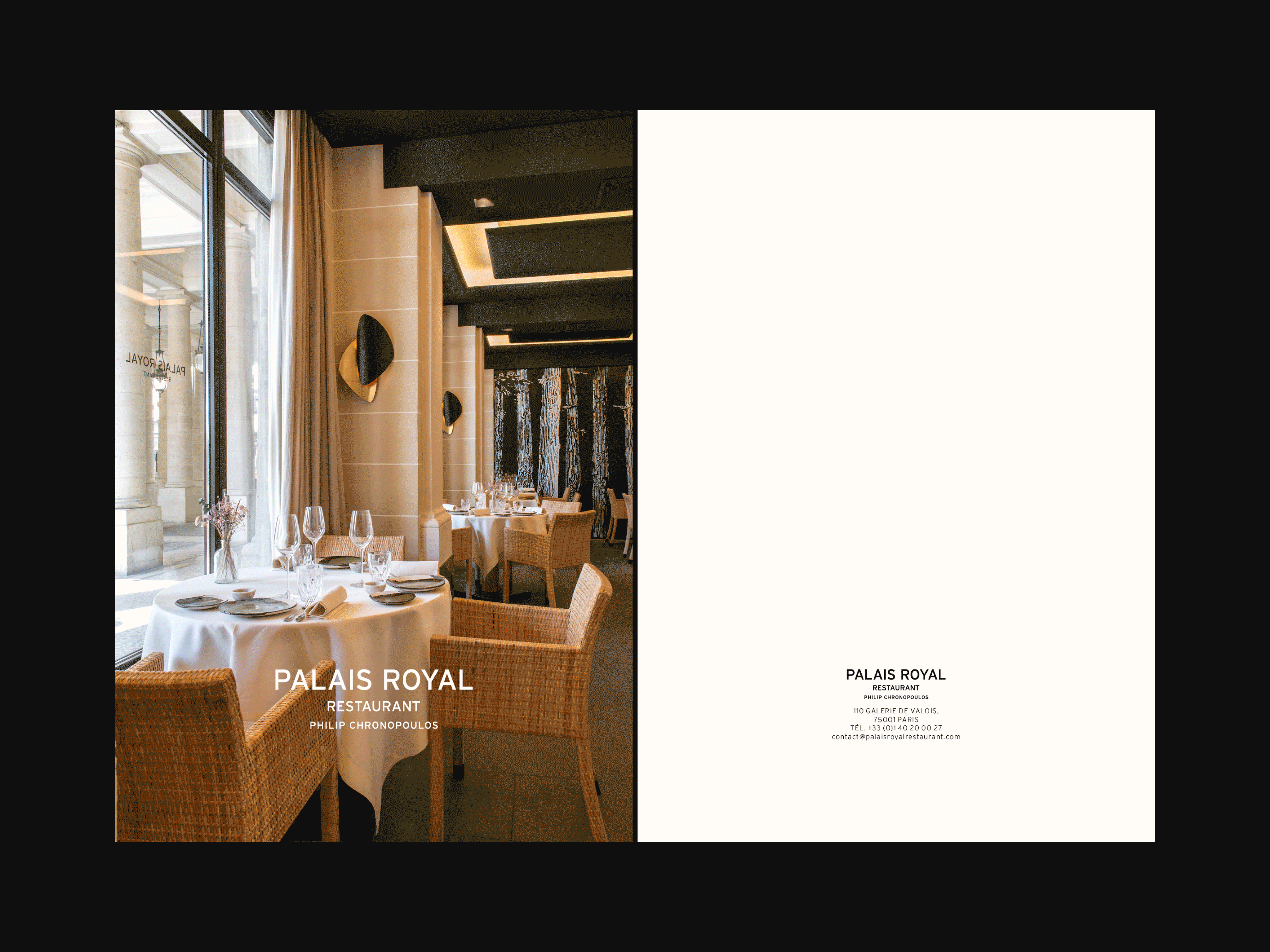 Palais Royal Restaurant / Dossier de presse 2022 brochure luxe palais royal press kit restaurant template