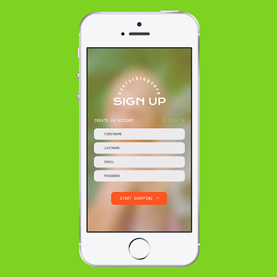 Sign Up Form for mobile devices (Online store) 001 dailyui mobiledesign registrationpage signup ui webdesign