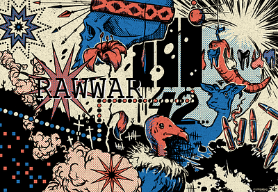 RAW.WAR app branding comics dashboard design finance financial graphic design grunge illustration illustrator interface logo photoshop psychedelic ui ux vector visual art