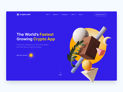 Crypto Wallet | Homepage banner blockchain design blockchein clean crypto crypto app design header logo main page minimal nft sergushkin typography ui ux wallet web web 3 website