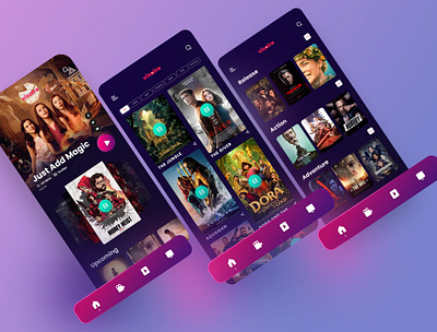 Visaire Video Streaming App UI Design animation app branding concept crypto wallet cryptocurrency design illustration latest design logo modern design new app ui design new design new look redesign trend design ui video video streaming site