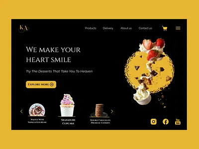 Dessert shop website design figma graphic design illustration ui ux