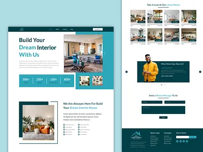 Interior Design Home Page branding colorfull creative design design dribbble best shot graphic design hello dribble illustration landing page logo ui ux website