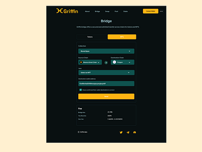 Griffin Bridge - NFT Bridge blockchain crypto defi design ui