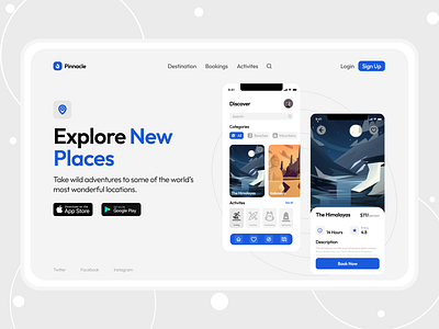 The Pinnacle Project 3d ad advertisement app branding design free graphic design illustration light mode logo open source travel typography ui ux vector web