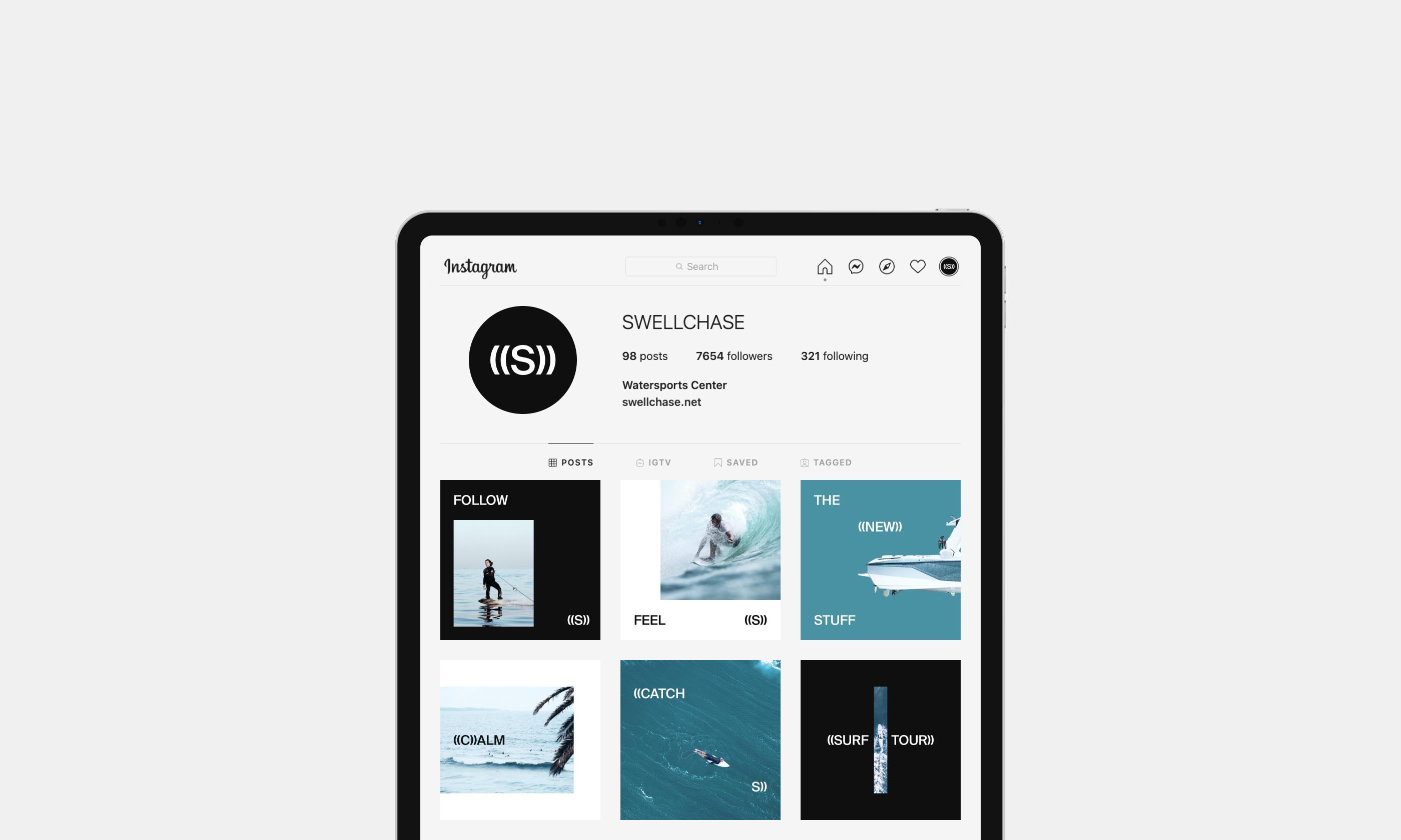 Swell Chase Instagram Grid animation branding design logo social media