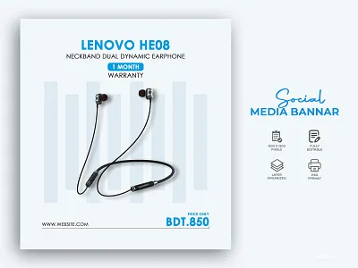 Earphone Social Media ads Banner Template adds bangla banner bangladesign branding company banner facebook banner facebook cover graphic design insta instagram banner marketing banner products banner promotion banner social adds social media banner social media post