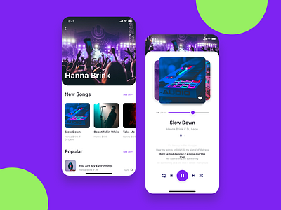 Diverse and Interactive Mobile Application for Music Player app design ui ux