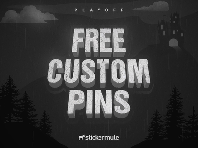Free custom pins! branding contest design giveaway graphic design pins playoff rebound sticker mule
