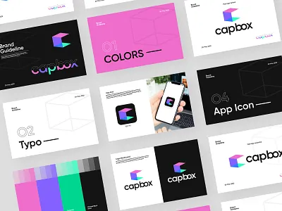 brand guideline for capbox a b c d e f g h i j k l m abstract logo app icon brand designer brand development brand identity branding clean visual creative logo ecommerce logo logos minimalist logo modern logo n o p q r s t u v w x y z technology visual identity visual mark
