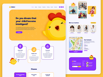 Kidbird child care children creative design hostel illustration infant care kids kids school kinder learning nursery playschool preschool schooling toddler care ui user experience user interface ux