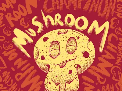 Mushroom caracater food illustration monsters mushroom vector