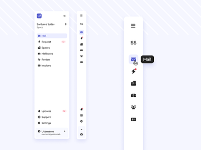 PilotoMail Side Navigation design figma mail navigation postal product design responsive ui ux web design