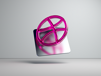 Dribbble 3d branding design icon logo