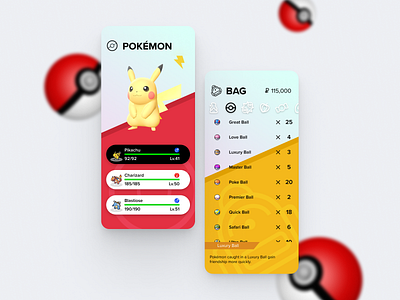 Pokemon Sword & Shield Mobile app 8bit ash charizard gamedesign mobile mobileapp pikachu pokeball pokemon ui ux uxdesign