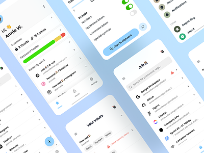 Password Manager 🔐 - Mobile App clean concept design interface manager minimal mobile mobile app mobile application mobile design password password keeper password manager safe secure security ui uiux