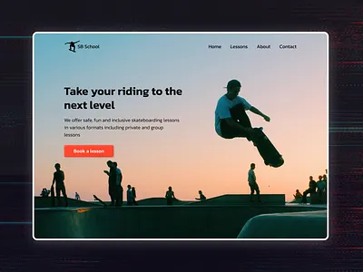 Landing page for Skateboarding school design landing page skateboarding ui ux