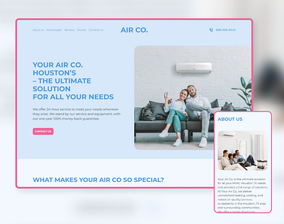 Landing page for Air Conditioning company design figma land landing ui uiux uiux designe web web designe