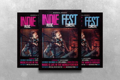 Indie Fest Music Concert concert design festival flyer indie music poster template tour