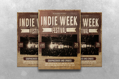 Indie Week Festival Poster concert design flyer indie music poster template tour