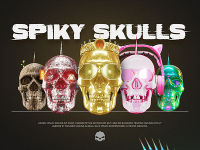 Spiky Skulls NFT design game art metaverse nft nftart nftholders nftmarketing nftprojects opensea web3