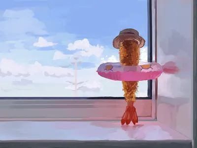 Shrimp Heaven Now! illustration my art painting studies