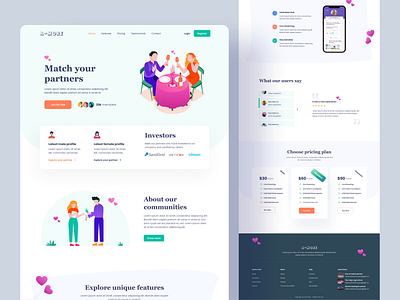 Dating Landing Page - 09 by Syed Raju on Dribbble