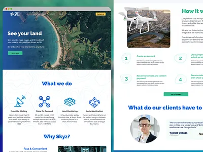 Skyz website app blue design drone logo ui ux web