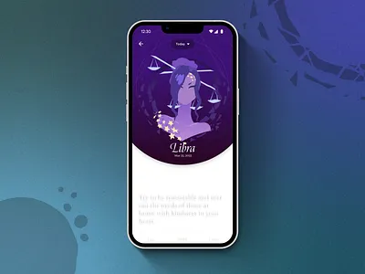 Illustrative Daily Horoscope App 2d 2d design after effects app aquarius art astrology concept daily design figma graphic design horoscope illustration illustrator libra motion graphics scorpio ui zodiac